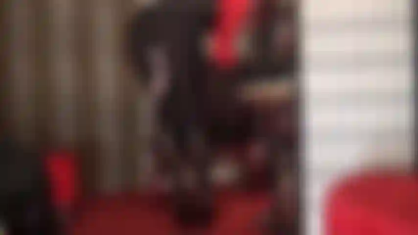 Strapon mistress in leather and spandex leggings with laced fetish boots - wouldn't you just love to have her cock thrusted down your throat...?