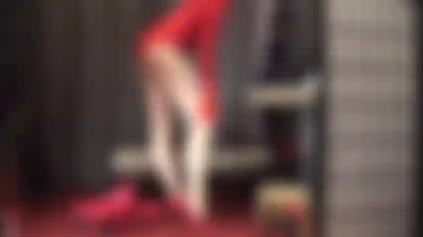 Stroke it! Stroke it good! - Sunglasses and nude glossy pantyhose with this hot red outfit have you lusting over Mistress' incredible nylon legs, stiletto heels, perfect ass and feet.