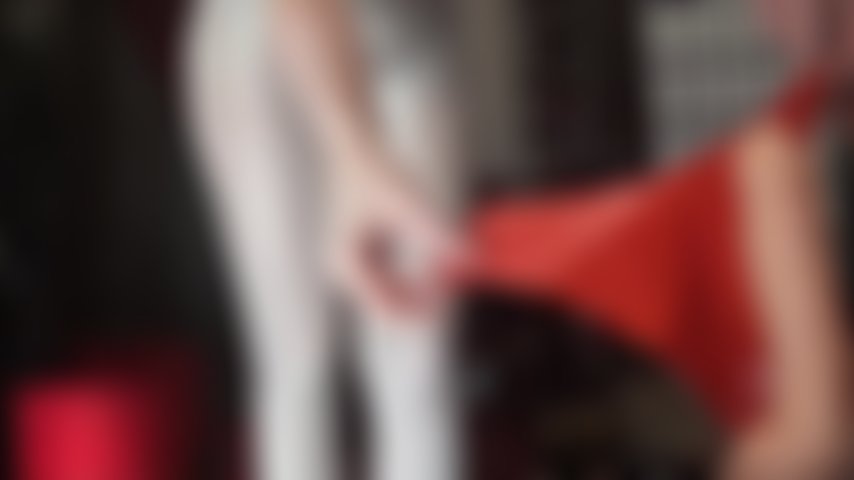 Latex and squirting dildo - Mistress dressing in red rubber has full control of your cock and milks it twice. Can you keep up?