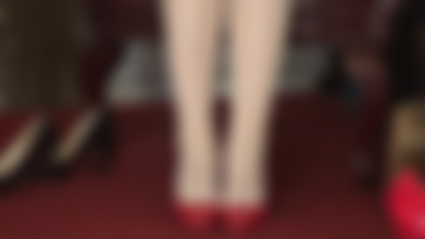 Sultry red stiletto heels, gloves and white stockings - Mistress has you weak for her amazing legs in layered white stockings on nude shiny pantyhose.