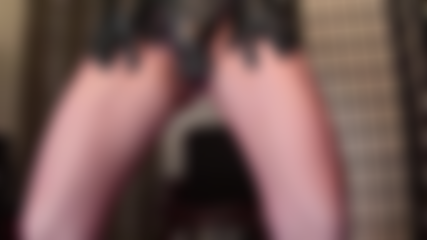 Pantyhose tease and pegging - Wearing a pair of burgundy red sheer pantyhose, Mistress grabs you by the balls and pulls you onto her 8 inch strapon, then adds another super glossy hose to make you drool for her big strapon bulge.