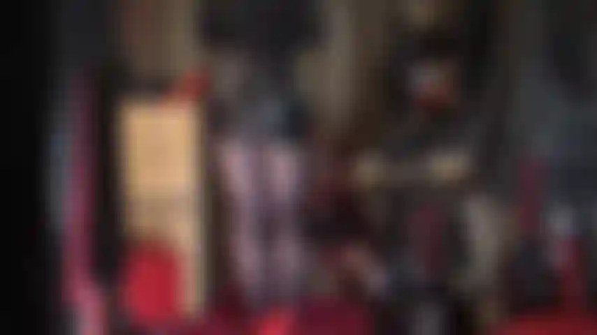 Sexy leather skirt tease and dark navy glossy pantyhose.