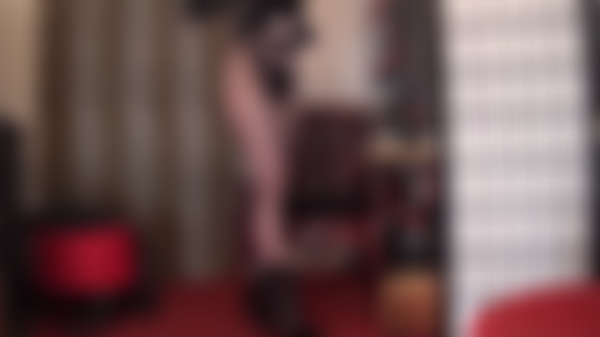 Hot curves in sheer black nylons, tattoo worship - You are a slave to Mistress Vivian's body in pantyhose