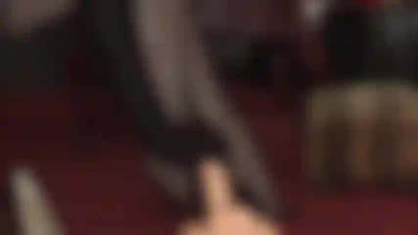 Reverse footjob in garter pantyhose, foot fetish, nylon tease.