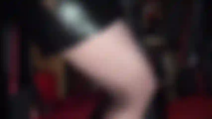 Jerk your dick for mistress' amazing body in black shiny pvc.