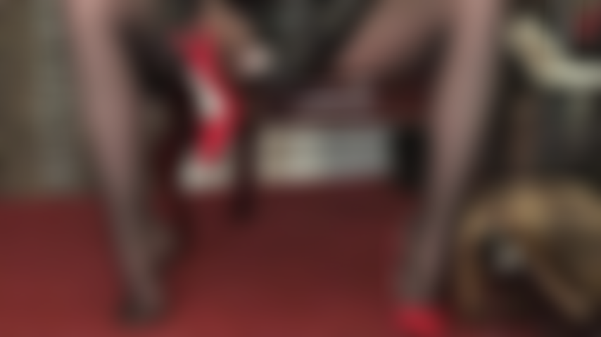 Cock abuse, urethral sounding with high heel and leather finger, pantyhose foot worship