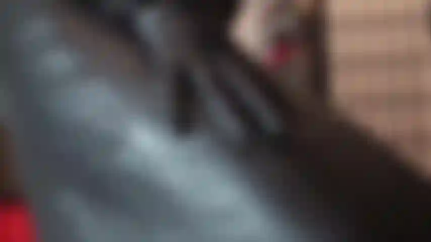 Leather worship - beautiful long leather skirt and gloves.