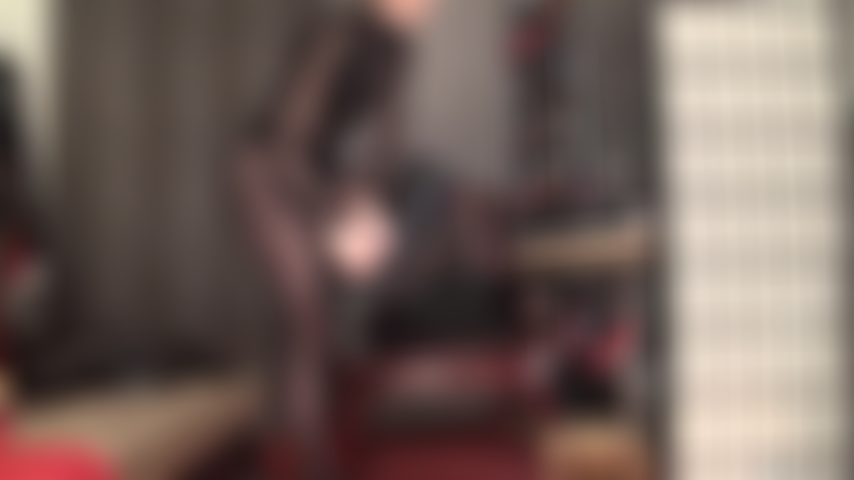 Mistress adds leather overknees boots, gloves, a big strap-on and a beautiful long leather coat to peg her leather whore.