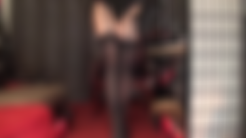 In between Mistress' legs in glossy garter pantyhose - Facesitting, crotch tease and ass worship in shiny nude pantyhose.