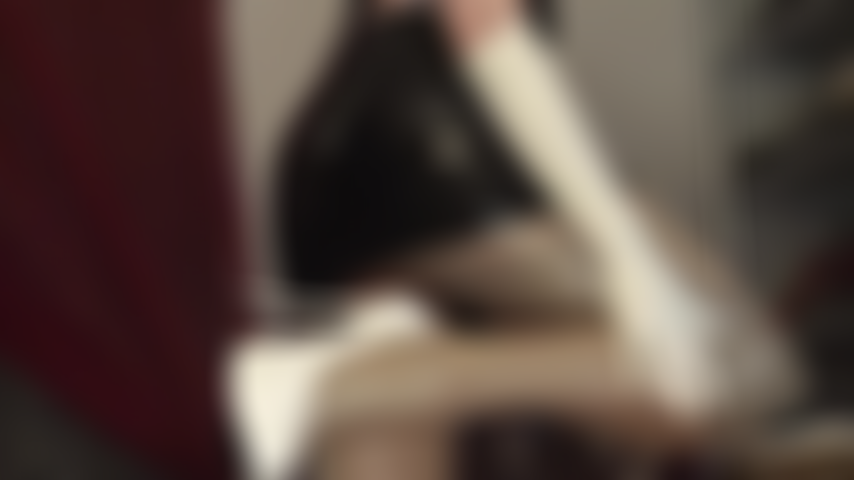 Latex tease, rubber gloves, upskirt, wet pantyhose layers, sexy cleavage, latex ass worship - It got too hot, for the black rubber mini and the white gloves. This is among the last footage of both.