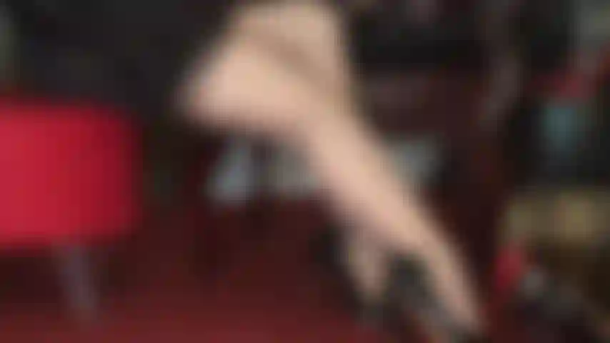 Stockings have you stroking - fully fashioned nylon stockings and garters tease, silky nylon legs, suspender belt, satin gloves and shiny pumps dangling.