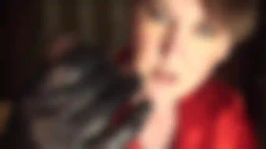 Cock tease & facesitting - mistress teases, tickles and slaps your cock to milk it dry with her leather gloves and her fabulous ass in tight lycra skirt and gray glossy pantyhose right in your face.