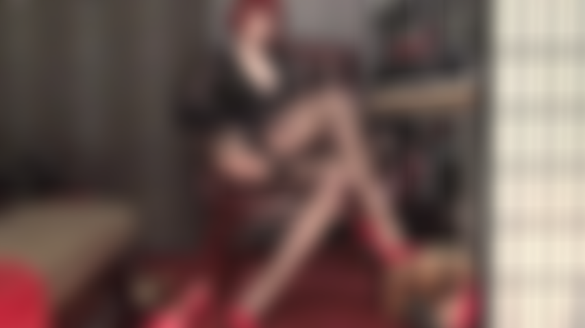 Mistress milks you into the top of her fully fashioned vintage nylon stockings.