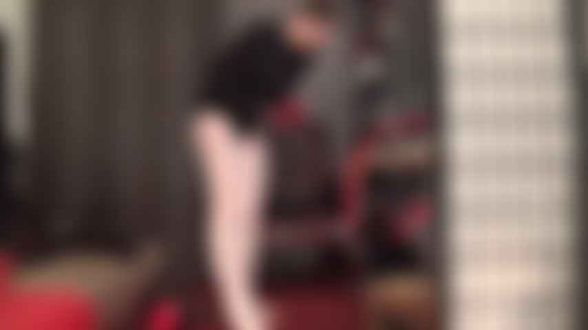 Vibrant red stockings and heels pair best with a nice big strapon for my cock slut to deepthroat.