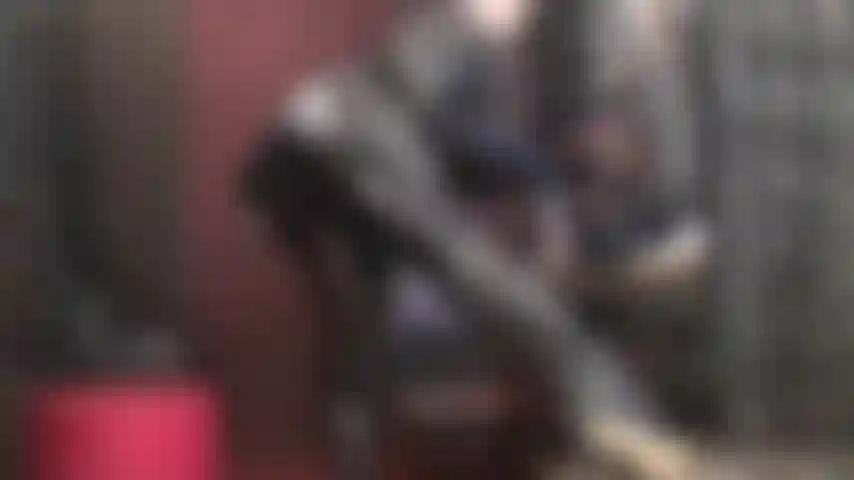 Latex gloved handjob in full pvc outfit - Mistress, so shiny in this fetish outfit tends to your erect cock for a good milking.