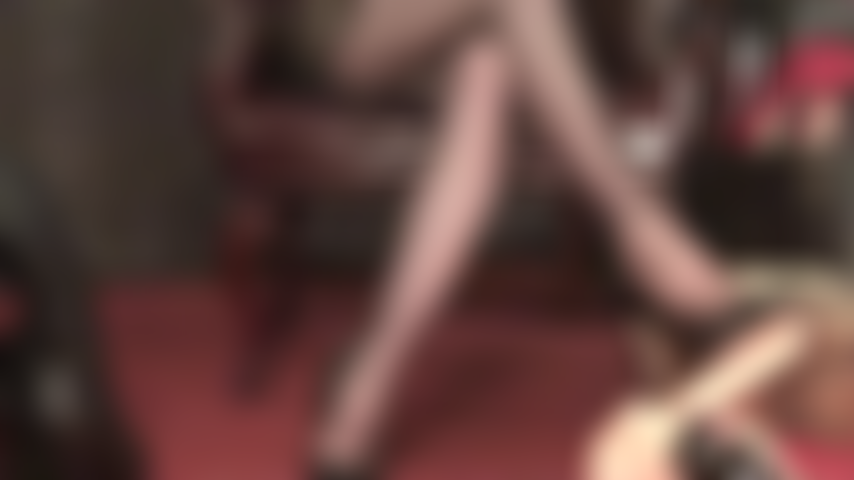 Mistress has your slave cock very excited for this heeljob and pantyhose footjob.