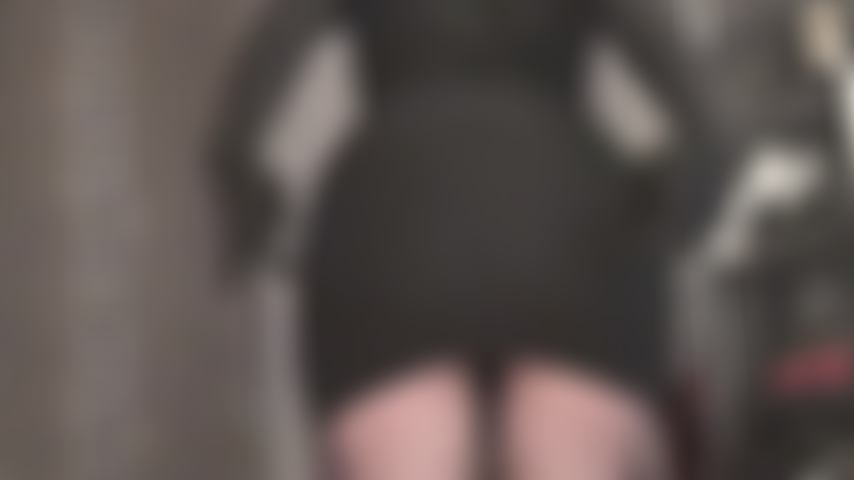 You desire Mistress' wonderful round ass - Ass worship from tight black dress to sheer pantyhose to bare in a skimpy thong.