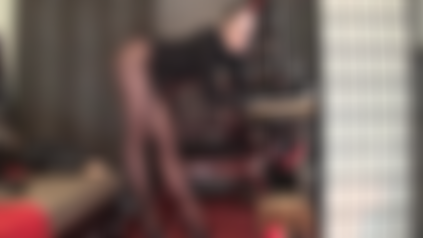Teasing the pantyhose legs and foot lover in opaque brown tights and black leather high heeled mules