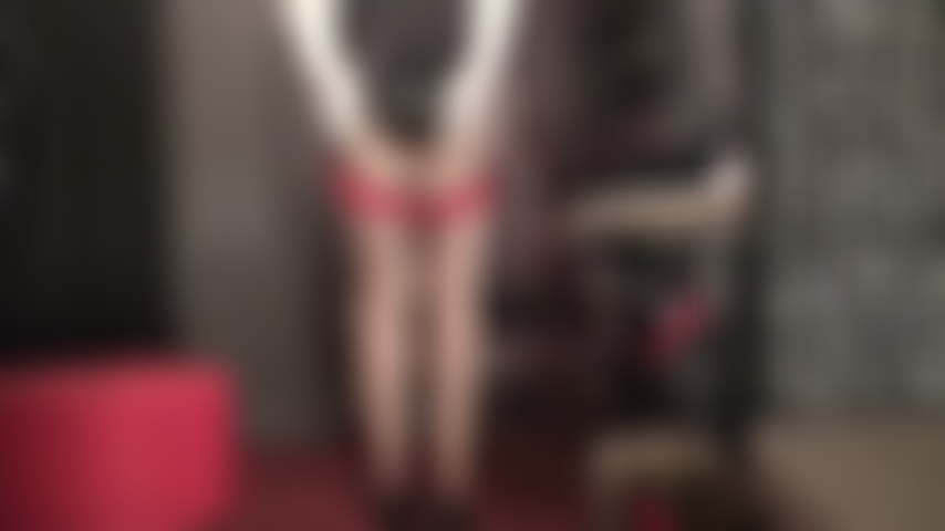 Edge for Mistress' ass and legs - Sexy garter stockings, Mistress' irresistible ass and her gloved hands on your cock.