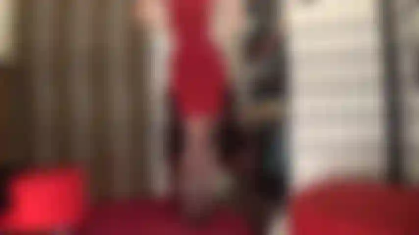 Lingerie tease in sexy stockings, panties and bra - here is one hell of a tease! Your goddess changes from black underwear to red... Right in front of your eyes.