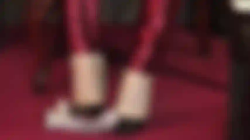Slave cock abuse with high heels, trampling and riding crop.