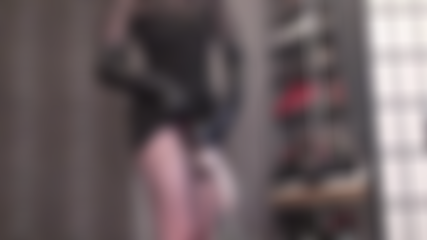 Mistress hides a big tasty strap-on under her tight bodycon dress - You get so aroused by her yummy white 9 inch curved cock.