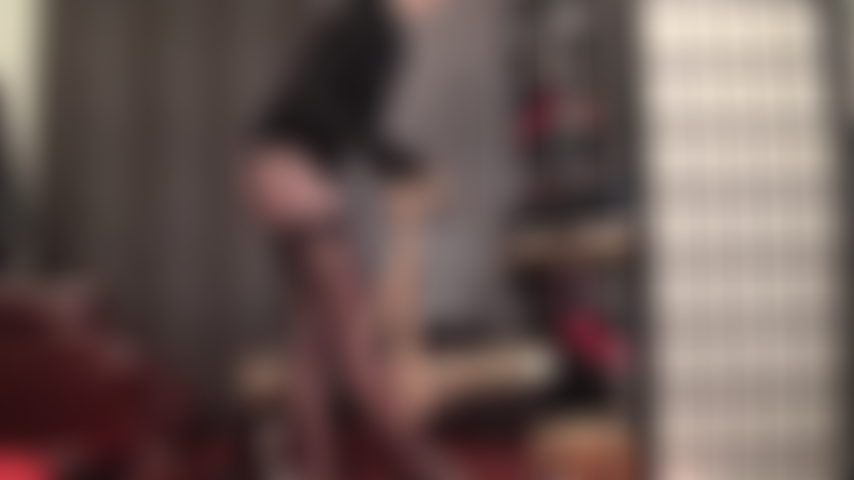 Shiny pantyhose layers on stockings with 12-strap garter belt - Watch as Mistress adds layer after layer of glossy tights and changes into a shiny pvc outfit.