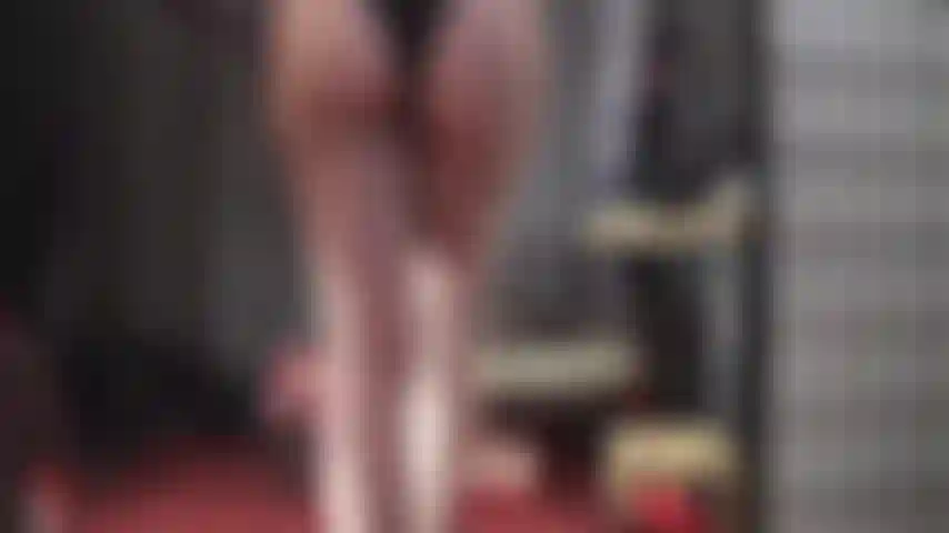 Pretty in purple - silky lace top stockings and lace panties.