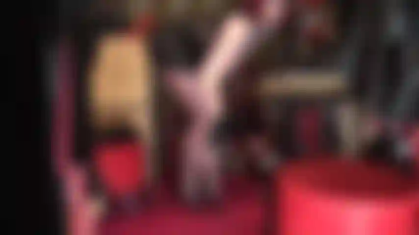 Hot legs and ass in dark brown pantyhose - you would love to be allowed to rub yourself all over these shiny nylon legs. Mistress teases your cock with short leather gloves.