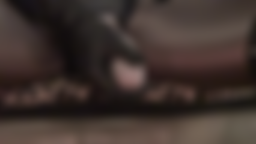 How bad do you want my cock? - Your slut mouth begins to water as i stroke my big curved white strap-on and massage the balls with my leather gloves.