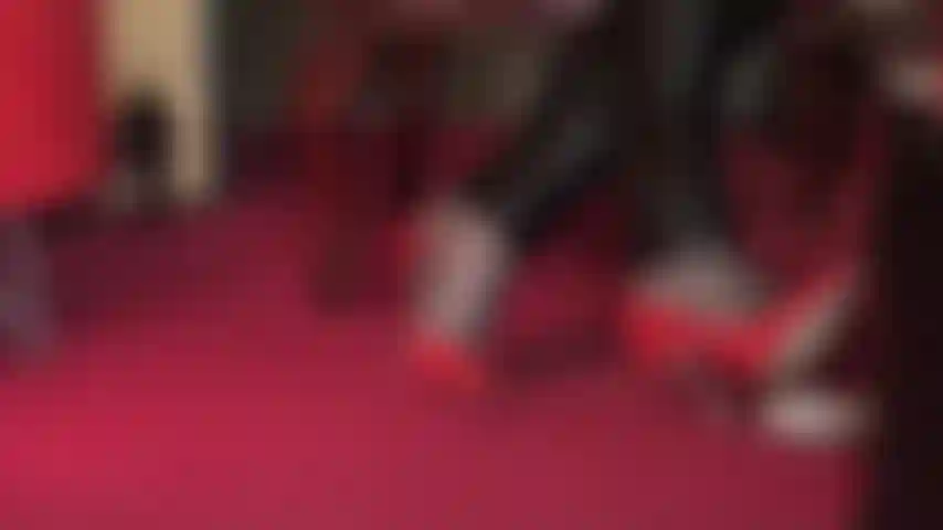 Your slave cock is in need of a bit of sweet torture with my red patent steel heel pumps.