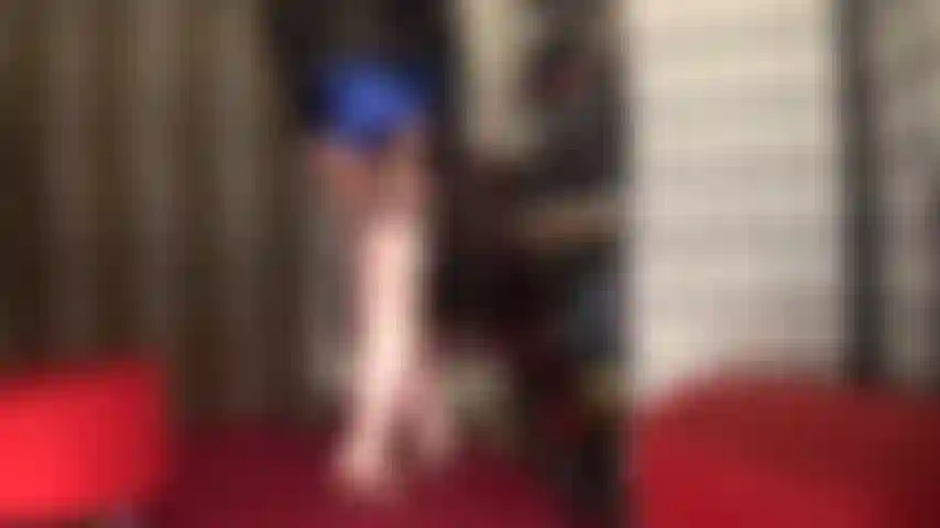 Blue satin shorts - you love them glossy and in every color, just gorgeous paired with blush satin overknees boots.