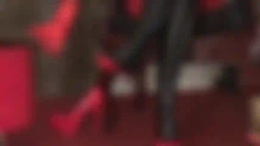 Latex footjob on bbc. Mistress vivian wraps her latex stocking feet around thick black cock.