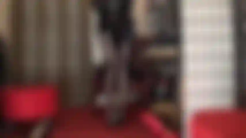 Extreme shine metallic brown spandex tights - mistress displays her powerful legs and perfect ass in these high gloss pantyhose.