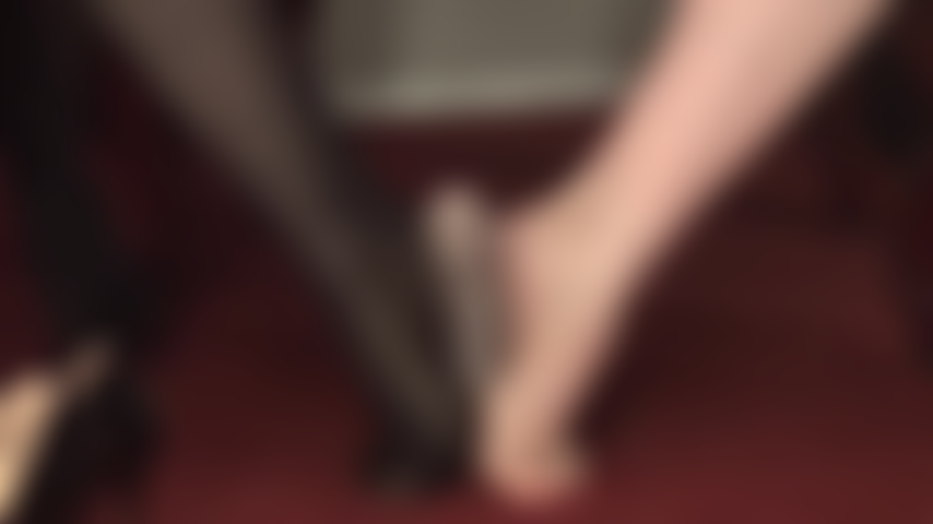 Foot domination - bare feet, rough footjob and nylon on hand - your slave cock is in trouble, being tormented by mistress soft bare feet.