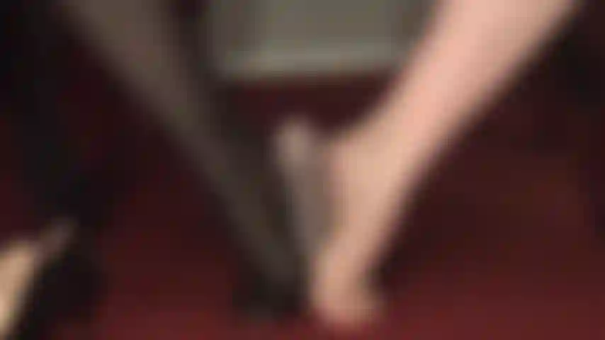 Foot domination - bare feet, rough footjob and nylon on hand - your slave cock is in trouble, being tormented by mistress soft bare feet.