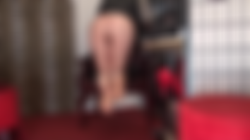 Shiny tan pantyhose feet and ass - mistress has you weak and drooling for her perfect round butt sitting on her pantyhose feet.