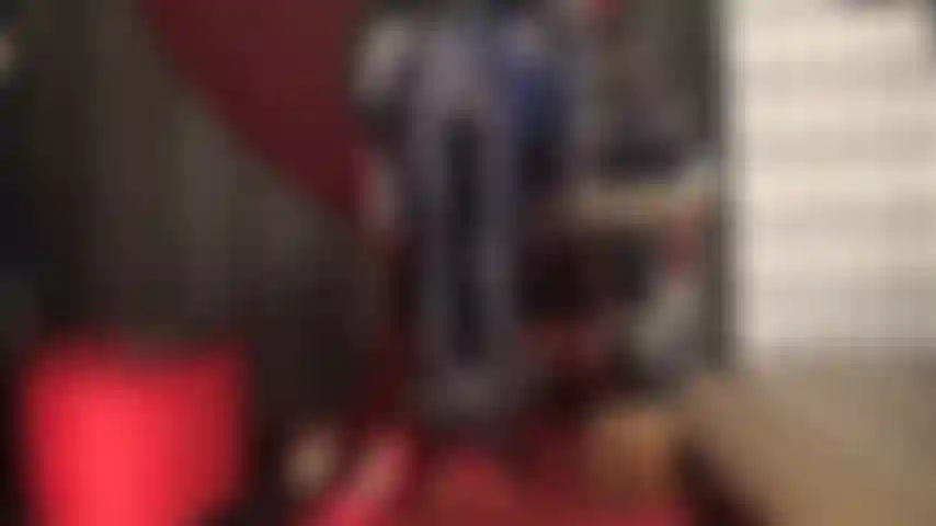 Shiny dark gray leohex spandex tights in red high heel mules and red patent pumps have you stroking good.