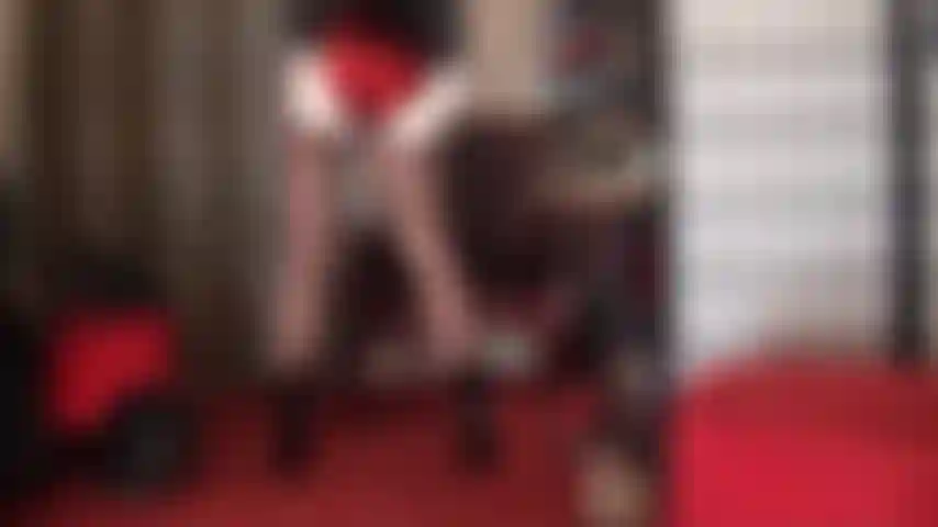 Shiny shorts so tight on mistress' perfect butt.