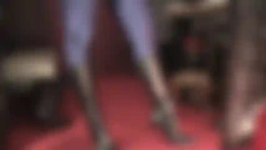 Leather boot worship in shiny Amoresy spandex catsuit - Riding crop in hand, Mistress demands you worship her wonderful boots.