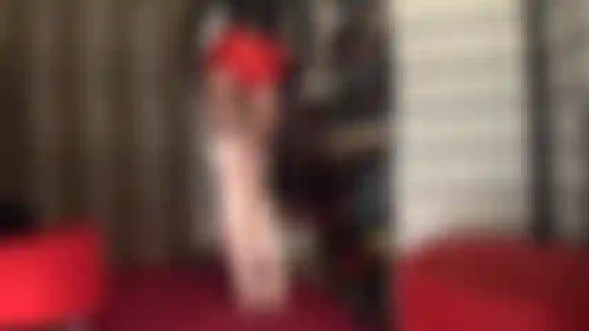 Red satin shorts - you love them glossy and in every color, just gorgeous paired with blush satin overknees boots.