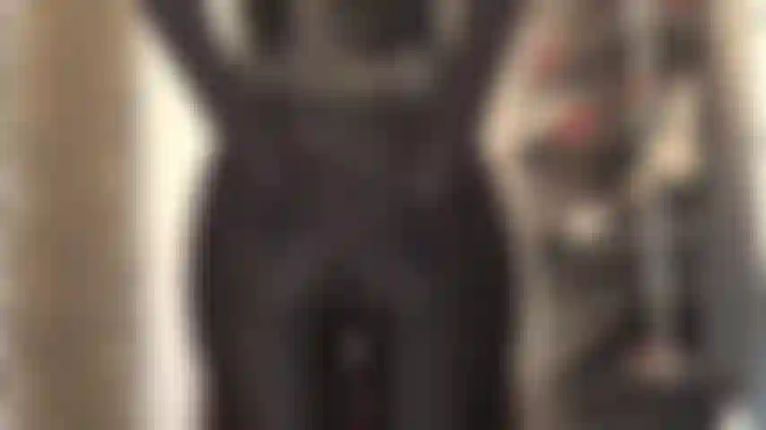 Tight spandex pants and gloves, ass worship and tattoo worship on mistress' abdomen.