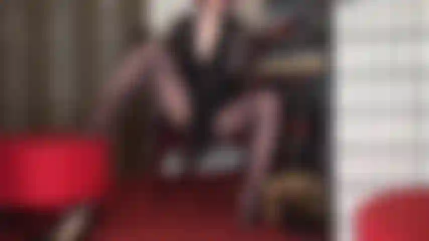 Everything your sissy bitch heart desires... Beautiful floral lace patterned pantyhose, mistress tempting you with her big black cock and nude satin and lace panties.