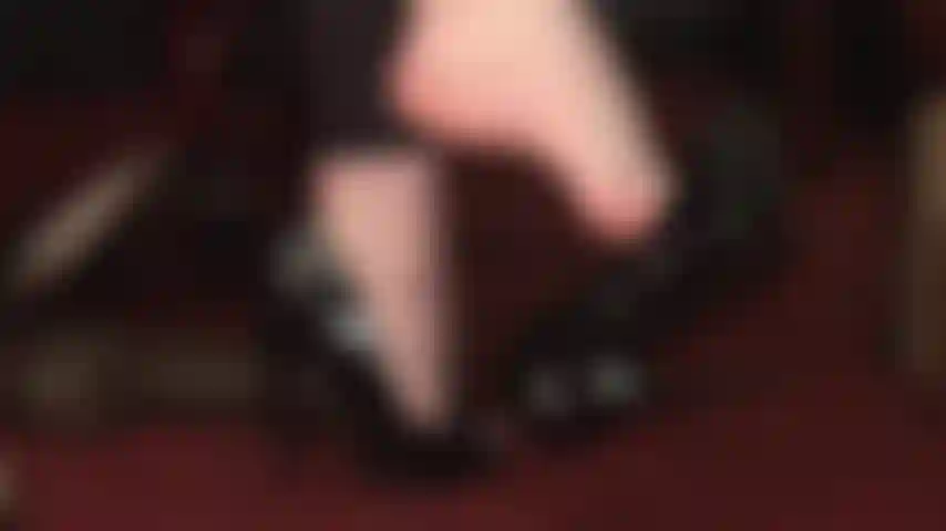 Barefoot dangling peeptoe heels and bbc trampling.