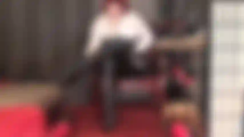 Shiny vinyl trousers and boots worship - mistress looks fabulous in these shiny tight pants and knee boots.