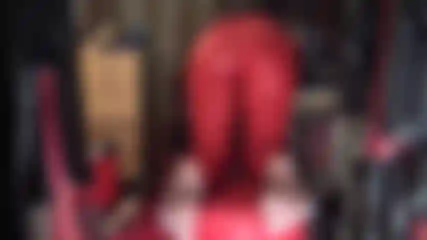 Nylon feet and ass worship in hot tight red lycra leggings.