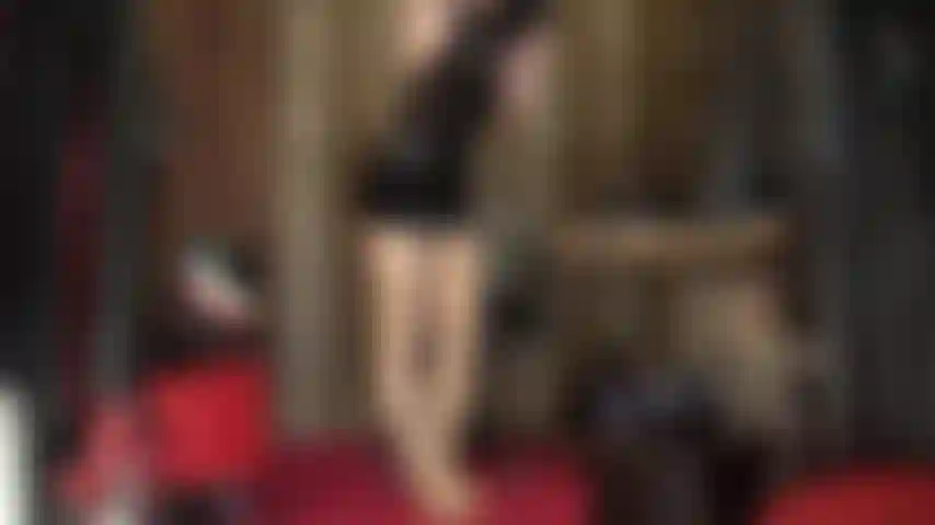 Intense latex fetish with long gloves, rubber hood and shiny pantyhose layers, upskirt tease and latex mask worship.