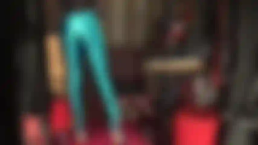 Shiny satin fetish - blue pants with matching boots and silky soft satin gloves mistress allows you to worship.