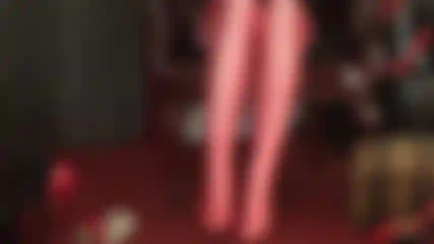 Using my feet to drain your cock in red stockings and white leohex shiny lycra tights.