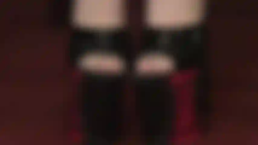 Sexy toes in very sheer nude pantyhose and extreme high platform mules.